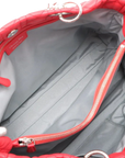 Pre-Loved Lady Dior Soft Shopping Tote Cannage Leather Large with Silver Hardware, Red