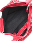 Pre-Loved Classic City Handbag Leather Mini with Silver Hardware, Red