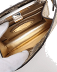 Pre-Loved Peekaboo Handbag Leather Mini with Silver Hardware, Gold