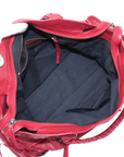 Pre-Loved City Handbag Leather with Matte Black Hardware, Red