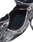 Pre-Loved Le Cagole Bucket Bucket Bag Leather XS with Aged Silver Hardware, Black