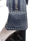 Pre-Loved Jouvence Toiletry Pouch Clutch Goyardine Chevron Coated Canvas MM with Silver Hardware, Navy Blue