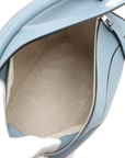 Pre-Loved Puzzle Handbag Leather Medium with Silver Hardware, Light Blue