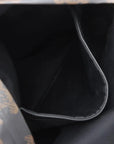 Pre-Loved Triomphe Backpack Triomphe Coated Canvas with Silver Hardware, Black and Brown
