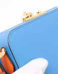 Pre-Loved Blondie Crossbody Bag Leather Mini with Gold Hardware, Blue
