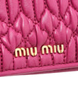 Pre-Loved Matelassé Wallet on Chain Crossbody Bag Quilted Leather Small with Gold Hardware, Pink