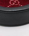 Pre-Loved Ophidia Round Mini Crossbody Bag Monogram Velvet Mini with Aged Gold Hardware, Red and Black
