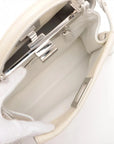 Pre-Loved Peekaboo Handbag Leather Mini with Silver Hardware, Ivory