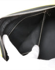 Pre-Loved Dopp Kit Pochette Monogram Coated Canvas with Silver Hardware, Neon Yellow