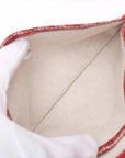 Pre-Loved Saint Louis Tote Chevron Coated Canvas GM with Gold Hardware, Red