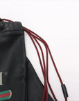 Pre-Loved Logo Print Drawstring Backpack Leather Medium with Black Hardware, Black