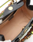 Pre-Loved Diana Bamboo Tote Leather Small with Gold Hardware, Black