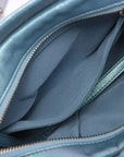 Pre-Loved Gabrielle Shoulder Bag Quilted Leather Small with Mixed Gold and Silver Hardware, Iridescent Blue