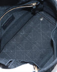 Pre-Loved Lady D-Lite Handbag Cannage Canvas Medium with Gold Hardware, Black