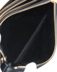 Pre-Loved Trio Crossbody Bag Leather Small with Gold Hardware, Black