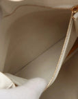 Pre-Loved Cabas Bi-Cabas Vertical Tote Leather with Gold Hardware, White and Yellow