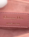 Pre-Loved Saddle Shoulder Bag Suede Mini with Gold Hardware, Pink