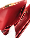 Pre-Loved Triomphe Shoulder Bag Leather Teen with Gold Hardware, Red