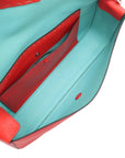 Pre-Loved Baguette Shoulder Bag Leather with Silver Hardware, Red
