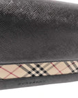 Pre-Loved Shoulder Bag Nova Check Coated Canvas with Silver Hardware, Beige and Black