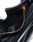 Pre-Loved Nappa Leather Shoulder Bag Leather with Gold Hardware, Black