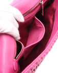 Pre-Loved Crystal Matelassé Shoulder Bag Matelassé Leather with Silver Hardware, Pink