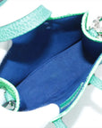Pre-Loved Sac Plat Tote Monogram Leather XS with Silver Hardware, Green Blue Gradient