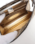 Pre-Loved Peekaboo Handbag Leather Mini with Silver Hardware, Gold