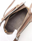 Pre-Loved Cabas Handbag Leather Small with Gold Hardware, Taupe