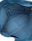 Pre-Loved Tadao Tote Damier Leather with Silver Hardware, Teal Blue