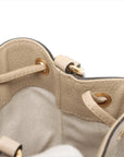 Pre-Loved Ophidia Bucket Bag GG Supreme Coated Canvas Mini with Gold Hardware, Beige / White