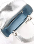 Pre-Loved Lady Dior Handbag Quilted Leather Mini with Silver Hardware, Silver