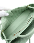 Pre-Loved Andiamo Tote Intrecciato Leather Small with Gold Hardware, Mint Green
