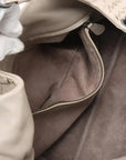 Pre-Loved Campana Shoulder Bag Intrecciato Leather with Gunmetal Hardware, Beige