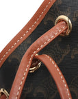 Pre-Loved Triomphe Drawstring Bucket Bucket Bag Triomphe Canvas Coated Small with Gold Hardware, Brown