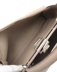 Pre-Loved Peekaboo Handbag Leather Regular with Silver Hardware, Taupe
