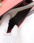 Pre-Loved Queen Margaret Wallet on Chain Crossbody Bag Leather Mini with Aged Gold Hardware, White, Red, and Navy Blue
