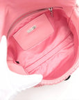 Pre-Loved Matelassé Crystal Cloquè Shoulder Bag Quilted Leather with Silver Hardware, Pink