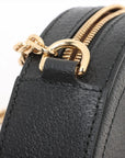 Pre-Loved Ophidia Round Mini Crossbody Bag Leather Mini with Gold Hardware, Black