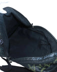 Pre-Loved Explorer Graffiti Backpack Graffiti Leather with Silver Hardware, Black