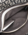 Pre-Loved Mamma Baguette Shoulder Bag Zucchino Coated Canvas with Gold Hardware, Black and Grey