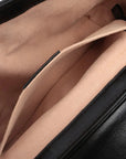 Pre-Loved GG Marmont Shoulder Bag Monogram Coated Canvas Mini with Gold Hardware, Beige / Ebony with Black Leather Trim
