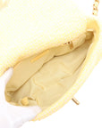 Pre-Loved Chanel 19 Shoulder Bag Quilted Tweed Small with Mixed Hardware, Yellow