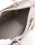 Pre-Loved Lady Dior Handbag Cannage Leather Large with Silver Hardware, Grey