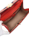 Pre-Loved Sylvie Handbag Monogram Leather Medium with Gold Hardware, Red