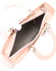 Pre-Loved Lady Dior Handbag Cannage Patent Leather Large with Silver Hardware, Pink