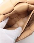 Pre-Loved Padded Cassette Crossbody Bag Intrecciato Leather with Gold Hardware, Beige