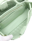 Pre-Loved Andiamo Handbag Intrecciato Leather Small with Gold Hardware, Mint Green