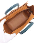 Pre-Loved Luggage Handbag Leather Nano with Silver Hardware, Cream Multicolor