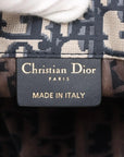 Pre-Loved Oblique Net Tote Tote Oblique Coated Canvas with Gold Hardware, Navy Blue and Beige